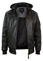 Mens Leather Jacket With Hood - 88371 promotions